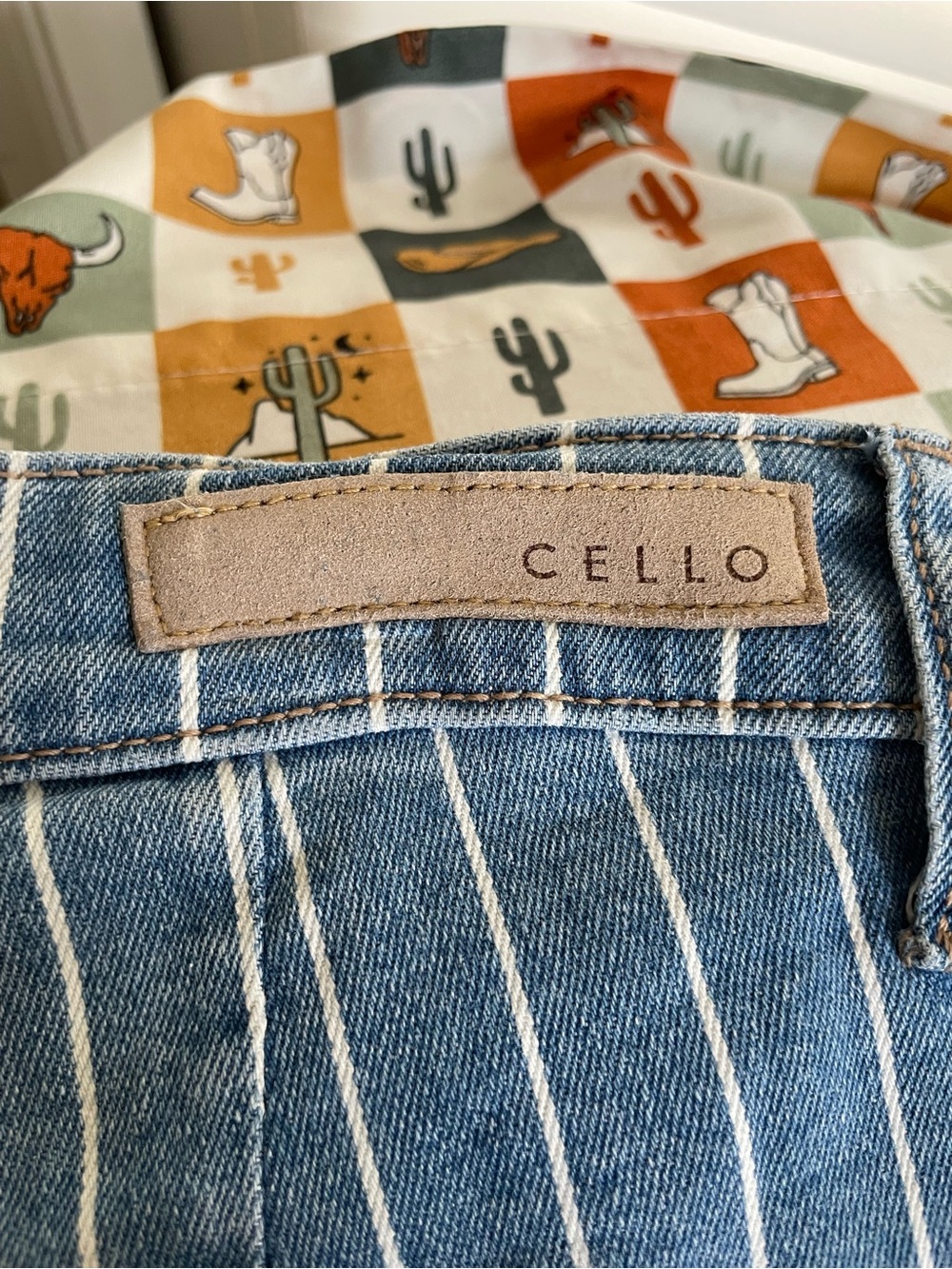 Cello Blue Striped Denim Jeans - Picture 3 of 6